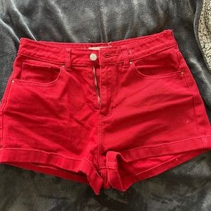 PAC SUN red mom shorts